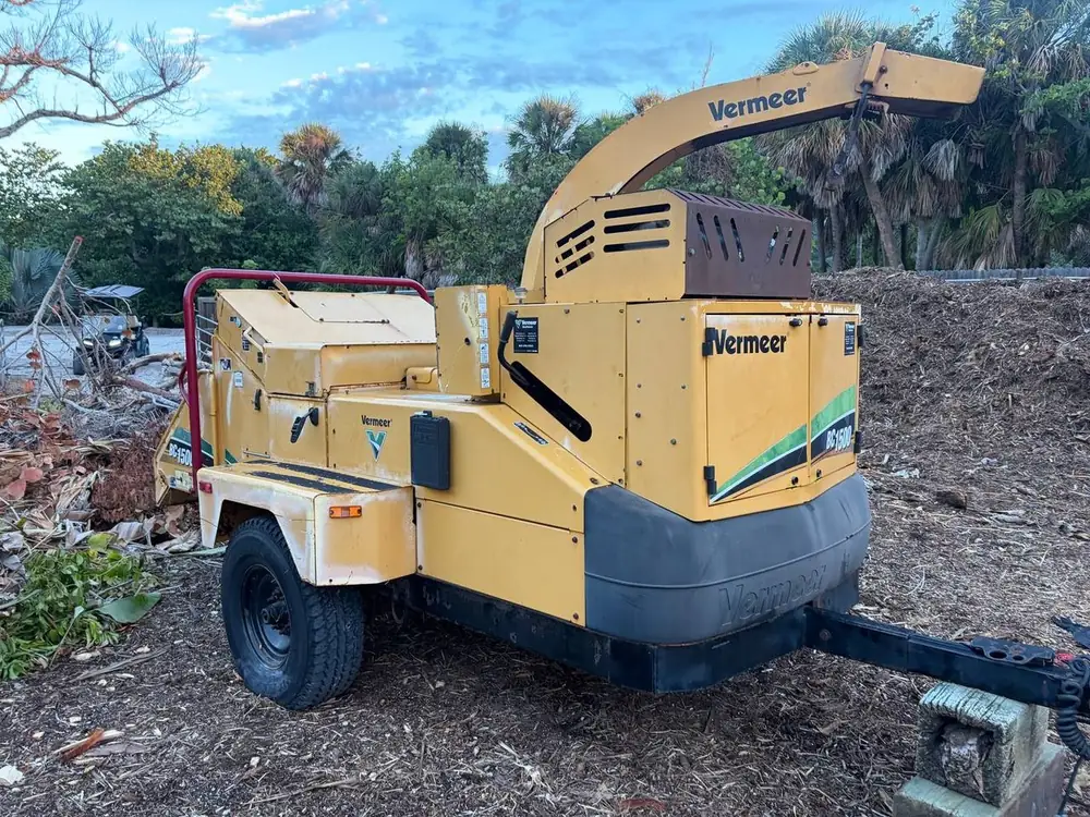 Vermeer brush chipper on a land-clearing site