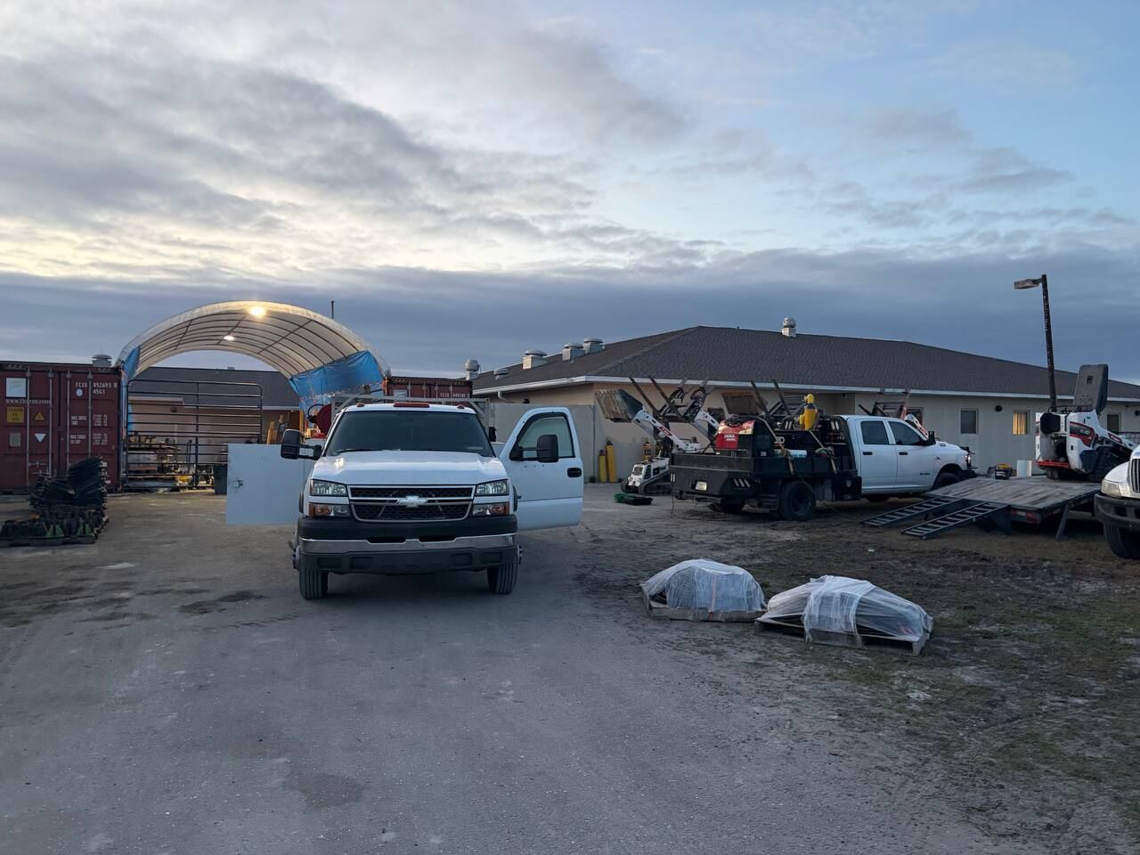 Mobile service truck staged in a yard serving Punta Gorda, Florida